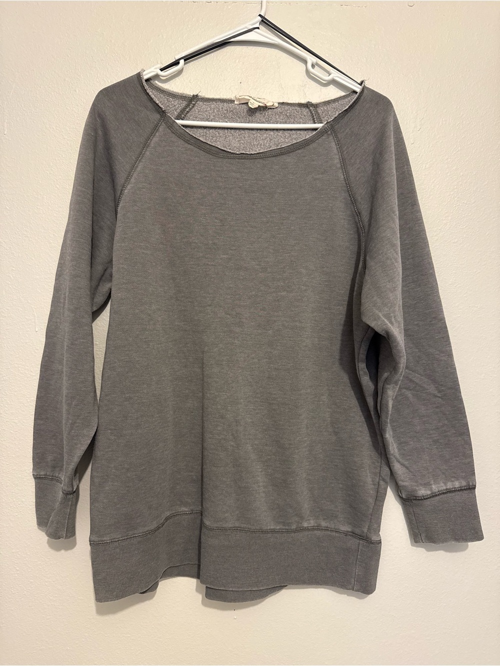 Hippie Rose Gray Scoop Neck Pullover